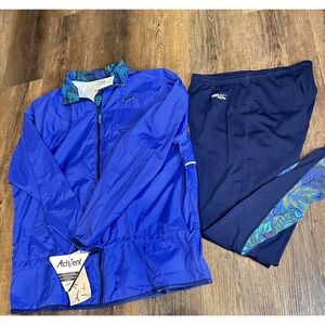 NWT VTG Brooks Activent Set Matching Jacket and Leggings Women's XL DryLine 90s